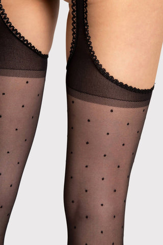 FiORE Sensual Amore Mio Dot Pattern Suspender Tights 20 Denier