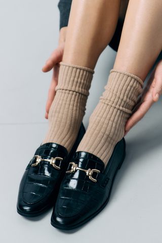 FiORE Trinny Beige & Silver Cotton Socks