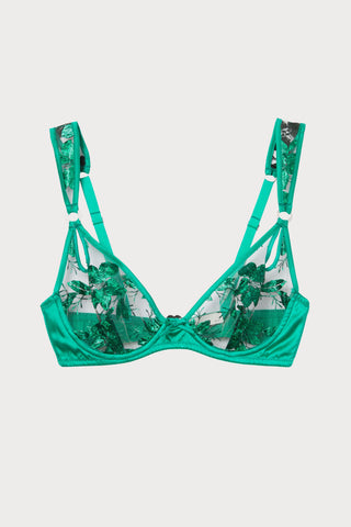 Allover Foil Embroidery Underwired Bra