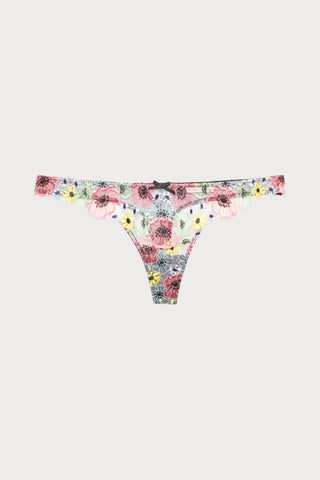 Azalea Embroidery Thong
