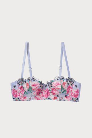 Card Embroidery Balconette Bra, Size UK 34DD
