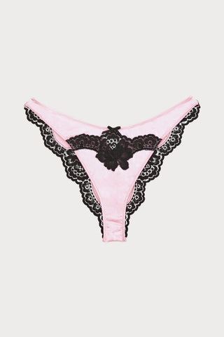 Eve Silk & Lace Cheeky Brief in Baby Rose