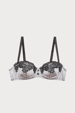 Executive Pinstripe Silk Balconette Bra