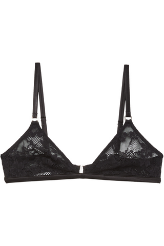 Fleur Du Mal Le Stretch Lace Triangle Bra Black