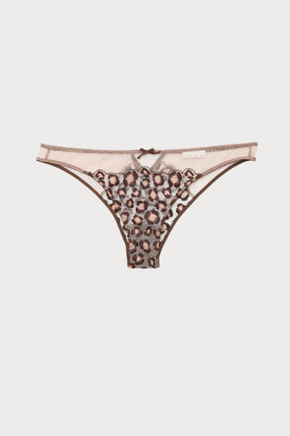 Leopard Embroidery Cheeky Brief, Size 2 (UK 6-8)