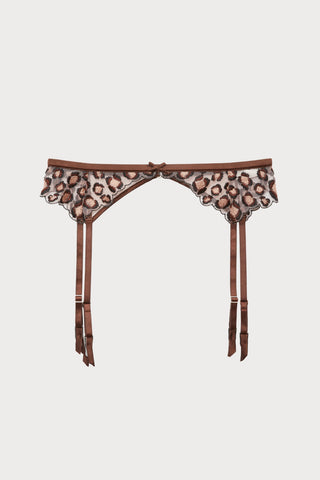 Leopard Embroidery Suspender, Size 2 (UK 6-8)