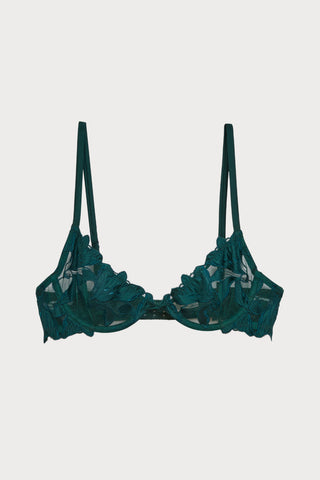 Lily Embroidery Plunge Demi Bra