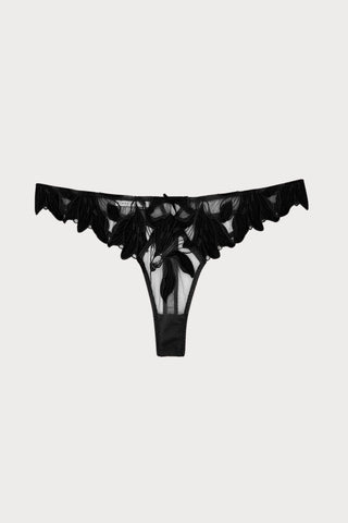 Lily Embroidery Thong