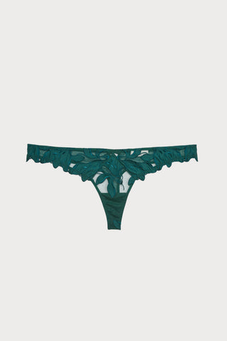 Lily Embroidery Thong