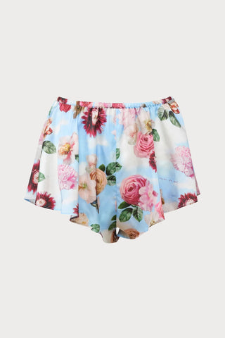 Luxe Silk Flutter Short in Dreamy Floral Print, Size L (UK 12-14)