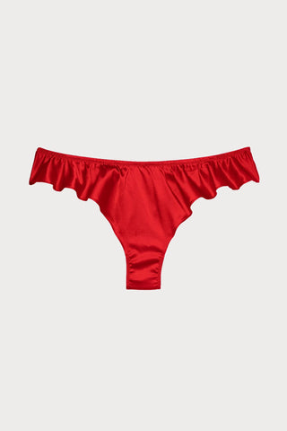 Luxe Silk Flutter Panty in Rouge, Size 1 (UK 4)