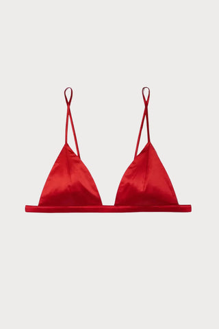 Luxe Triangle Bra in Rouge, Size L