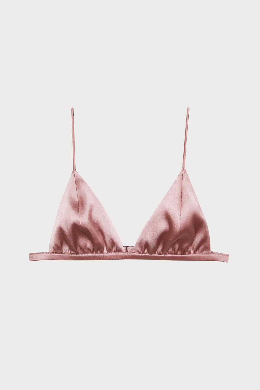 Fleur Du Mal Luxe Silk Satin Triangle Bra in Tan – Naughty Knickers