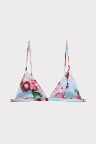 Luxe Silk Triangle Bra in Dreamy Floral Print