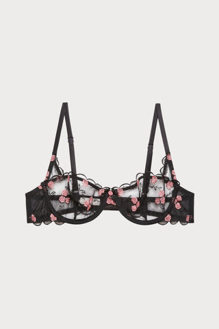 Rose and Vine Embroidery Balconette Bra