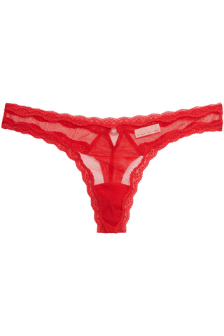 Fleur du Mal Sheer Tulle Thong Rouge