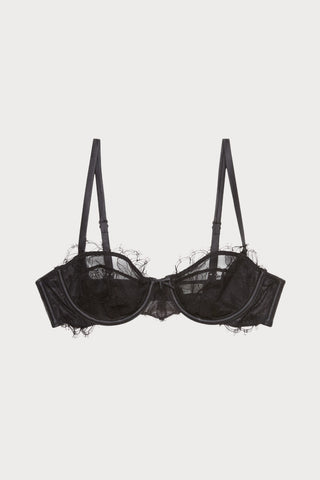 Sophia Lace Balconette Bra in Black