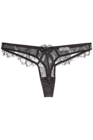 Fleur du Mal Sophie Black Lace Thong - Lace Knickers