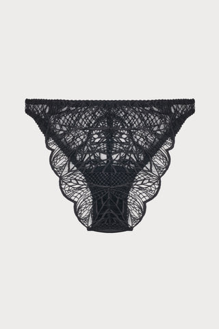 Roxy Black Embroidered Brazilian Brief