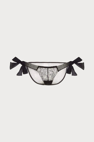Gilda & Pearl Ava Tie Side Brief in Black - Naughty Knickers