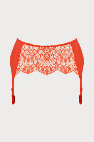 French Connection Suspender Belt in Bright Red