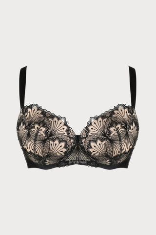 Hotel Desir Padded Underwire Bra in Black, Size UK 36DD (EU 80E)