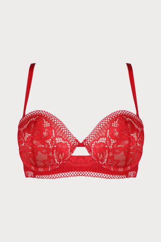 Rock DJ Balconette Bra in Red