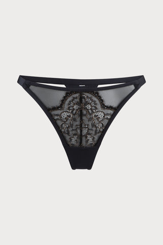 Lurex Lace & Mesh Mini Thong