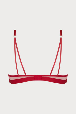 Adorable En Sexy Red Vertical Seam Half Cup Bra