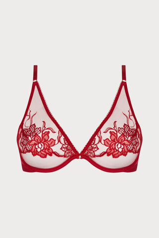 Adorable En Sexy Red Underwired Triangle Bra