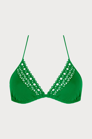 Ajourage Couture Green Triangle Bikini Top