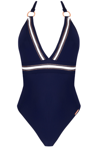 Lise Charmel Cordage Precieux Seduction Halter Swimsuit Navy - Naughty Knickers
