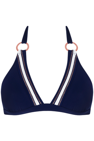 Lise Charmel Cordage Precieux Triangle Bikini Top Navy - Naughty Knickers