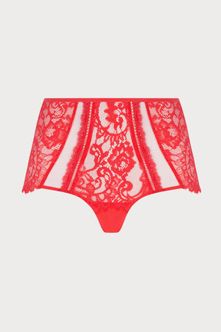Lise Charmel Red Lace High Waist Brief | Désirs de Venise