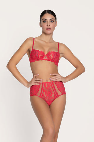 Lise Charmel Désirs de Venise Red Vertical Seam Half Cup Bra