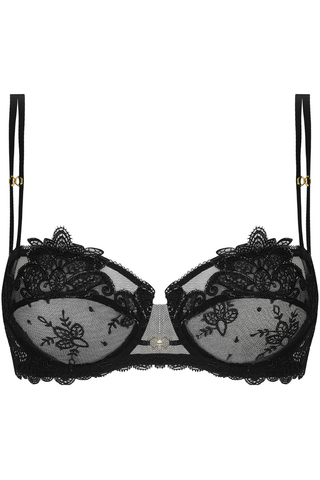 Diva Glamour Black Half Cup Bra