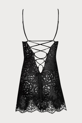 Dressing Floral Black Babydoll - Mini Length