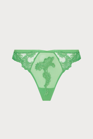 Dressing Floral Tanga Thong - Green