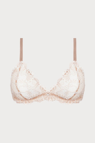 Dressing Floral Wireless Triangle Bra - Ambre Nacre