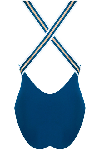 Lise Charmel Blue Crossed Back Swimsuit Energie Nautique