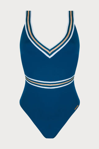 Lise Charmel Energie Nautique Blue Crossed Back Swimsuit - Naughty Knickers