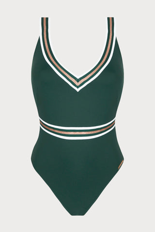 Energie Nautique Green Crossed Back Swimsuit