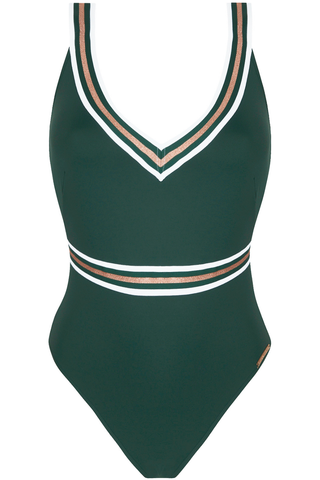 Lise Charmel Green Crossed Back Swimsuit Energie Nautique