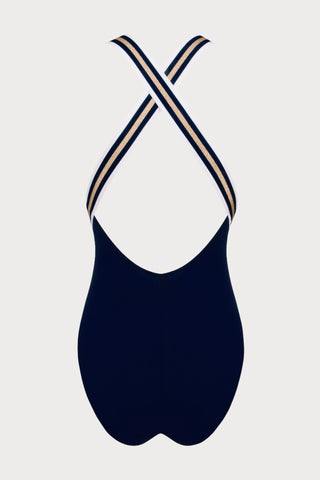 Lise Charmel Energie Nautique Ink Crossed Back Swimsuit - Naughty Knickers