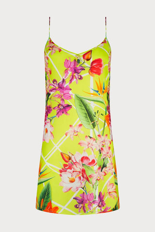 Fleurs Splendeur Short Beach Dress Lime