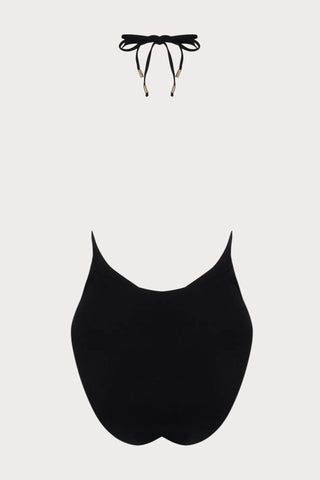 Pure Elegance Black Seduction Halter Swimsuit