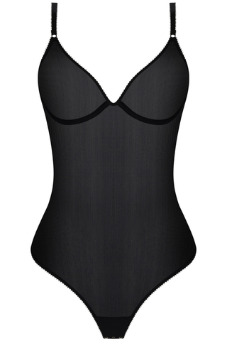 Lise Charmel Révélation Beauté Thong Bodysuit Black - Sheer Lingerie