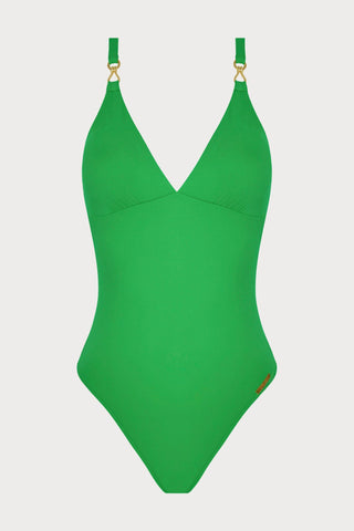 Lise Charmel Sillage Couture Swimsuit Green - Naughty Knickers