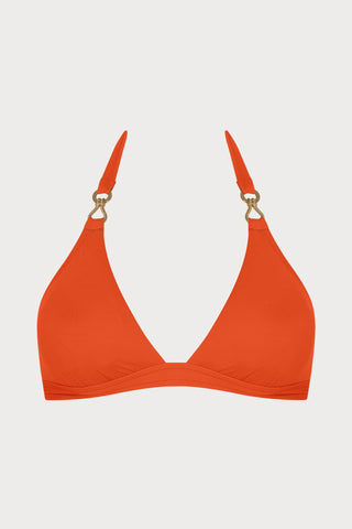 Sillage Couture Triangle Bikini Top Orange