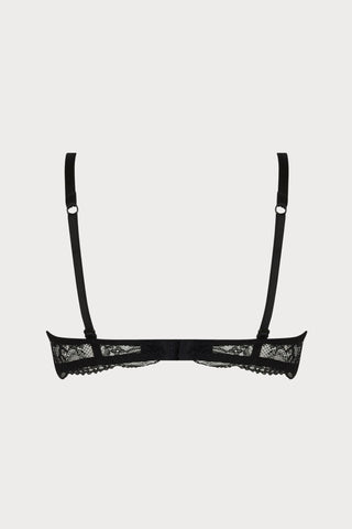 Soir de Venise Black Vertical Seam Half Cup Bra - back